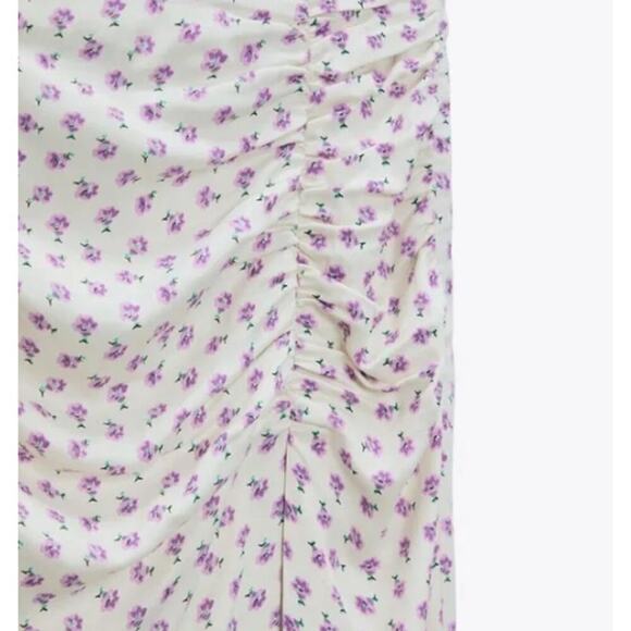 Zara Ditsy Floral Midi Skirt Side Slit Summer Size Medium - Picture 9 of 9